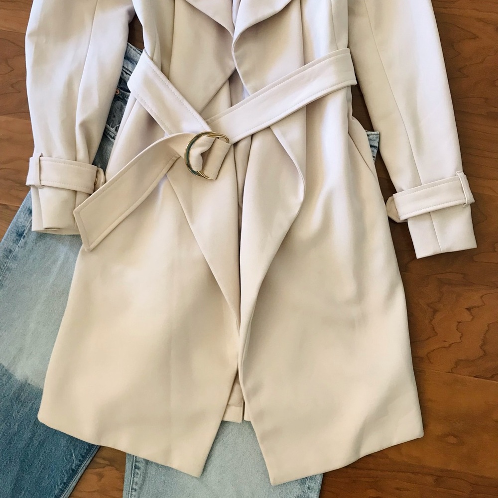 H & M Trench Coat, Cream - Picture 3 of 10